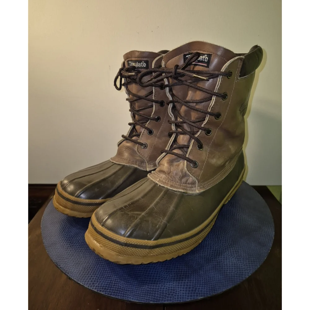 Thinsulate Steelshank sz12 full grain Leather&Rubber WinterRainMensBoots (#1843)